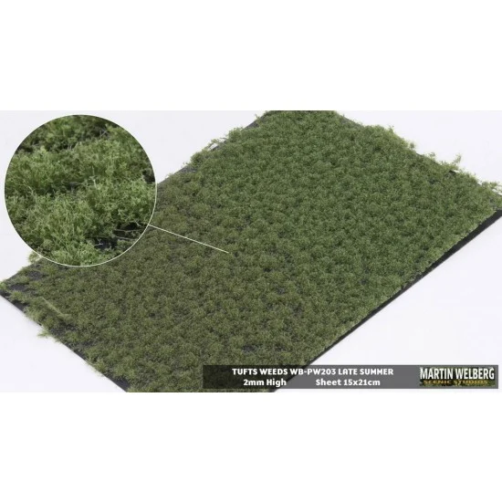 Martin Welberg PW203 2mm Grass Tufts Weeds Mat - Late Summer (210 x 150 mm)