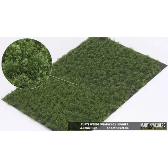 Martin Welberg PW402 4.5mm Grass Tufts Weeds Mat - Summer (210 x 150 mm)
