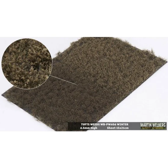 Martin Welberg PW406 4.5mm Grass Tufts Weeds Mat - Winter (210 x 150 mm)