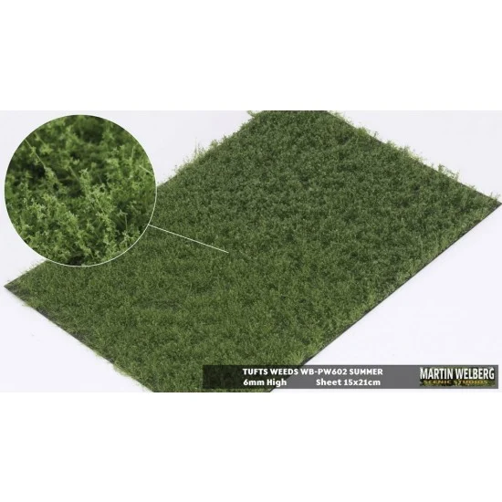 Martin Welberg PW602 6mm Grass Tufts Weeds Mat - Summer (210 x 150 mm)