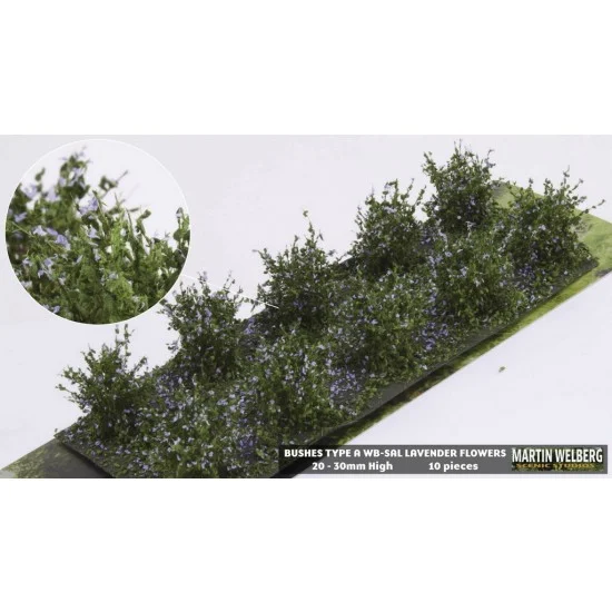 Martin Welberg SAL Bushes #Lavender Type A (10pcs, Grass length 20-30 mm, sheet 180x60 mm)