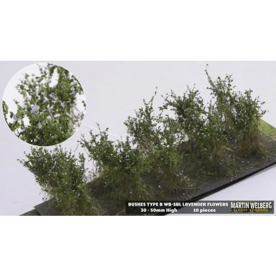 Martin Welberg SBL Bushes Lavender Type B (10pcs, Height 40-50 mm, sheet 180x60 mm)