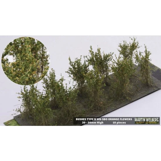 Martin Welberg SBO Bushes Orange Type B (10pcs, Height 40-50 mm, sheet 180x60 mm)