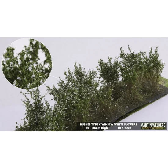 Martin Welberg SCW Bushes White Type C (10pcs, Height 40-50 mm, sheet 180x60 mm)