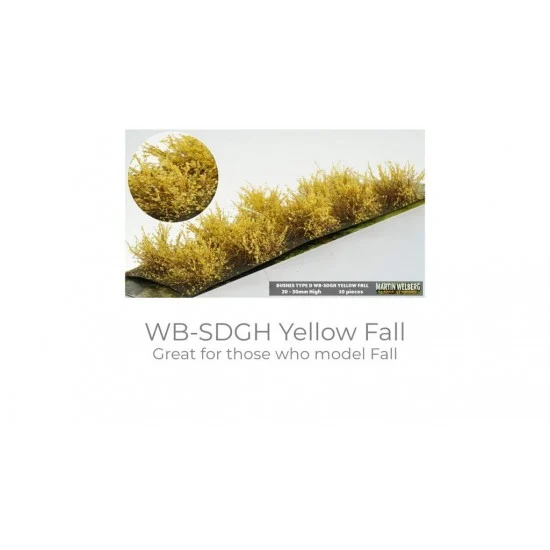 Martin Welberg SDGH Bushes Summer/Fall Yellow Type D (10pcs, Height 20-30 mm, sheet 180x60 mm)