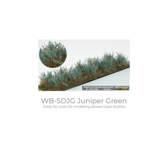 Martin Welberg SDJG Bushes Juniper Green Type D (10pcs, Height 20-30 mm, sheet 180x60 mm)
