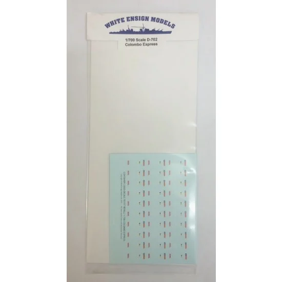 White Ensign Models D-702 1/700 MV Colombo Express Container Decals