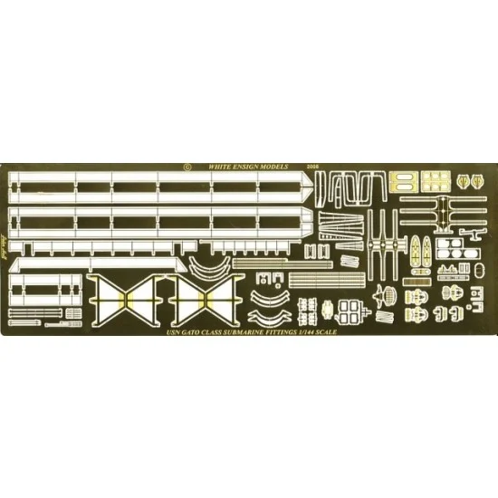 White Ensign Models PE14401 1/144 US Gato Class Submarine Detail-up Set for Trumpeter kit (1 Photo-Etched Sheet)