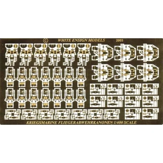 White Ensign Models PE4006 1/400 DKM Anti-Aircraft Weapons Set (1 Photo-Etched Sheet)