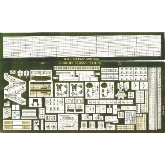 White Ensign Models PE615 1/600 HMS Belfast Photo-etched parts for Airfix kit