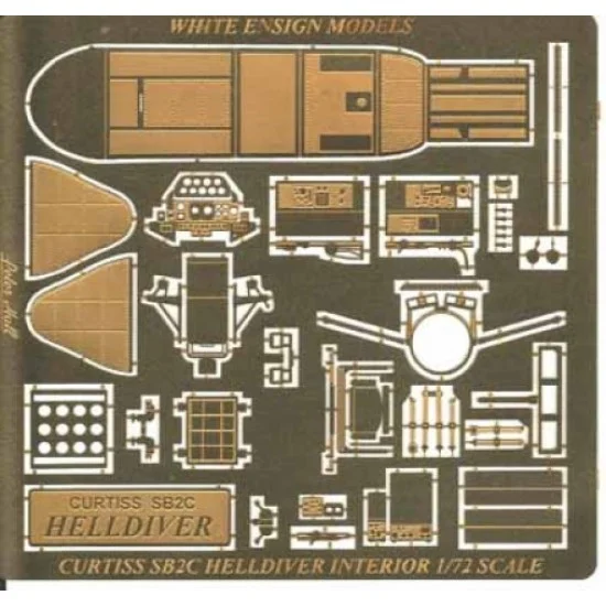 White Ensign Models PE7220 1/72 SB2C Helldiver Interior Detail-up Set for Revell/Matchbox kit (1 Photo-Etched Sheet)