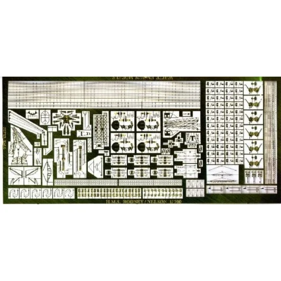 White Ensign Models PE723 1/700 HMS Nelson/Rodney Detail-up Set for Tamiya kit (1 Photo-Etched Sheet)