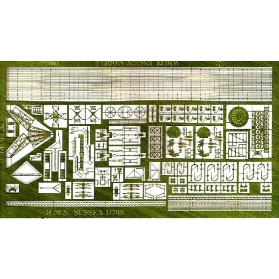 White Ensign Models PE725 1/700 WWII Royal Navy County Class Cruiser Detail-up Set (1 Photo-Etched Sheet)
