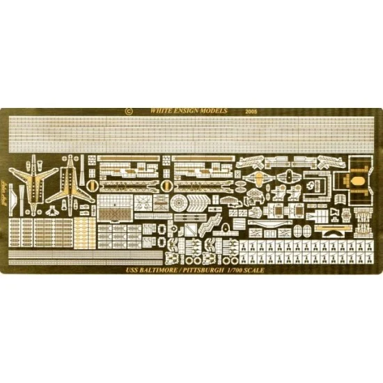 White Ensign Models PE768 1/700 USS Baltimore/Pittsburgh Detail-up Set for Trumpeter kit (1 Photo-Etched Sheet)