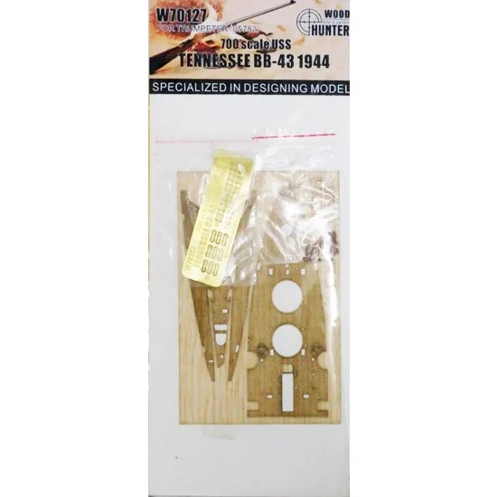 Wood Hunter 70127 1/700 USS Tennessee BB-43 1944 Wooden Deck for Trumpeter kit #05782