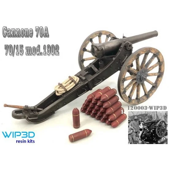 WIP3D 120003 1/16 Cannone 70A 70/15 Mod.1902 - Military Vehicles & Tanks