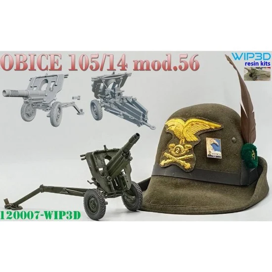 WIP3D 120007 1/16 Howitzer 105/14 mod.56 Complete Resin kit - Military Vehicles & Tanks