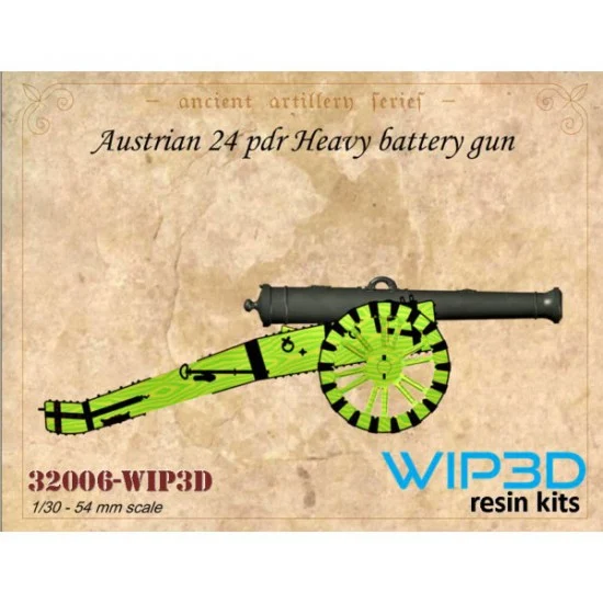 WIP3D 32006 1/32 Austrian 24 PDR Heavy Battery Gun Resin kit - Military Vehicles & Tanks