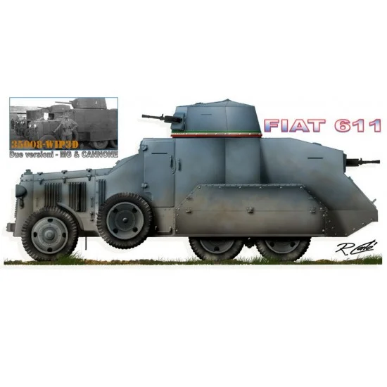 WIP3D 35008 1/35 Autoblinda Fiat 611 Armored Vehicles Complete kit - Military Vehicles & Tanks