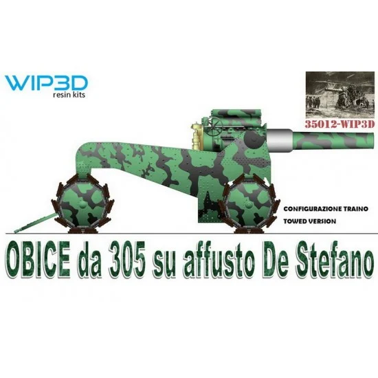 WIP3D 35012 1/35 Obice Da 305 Su Affusto De Stefano Howitzer TOW Version - Military Vehicles & Tanks