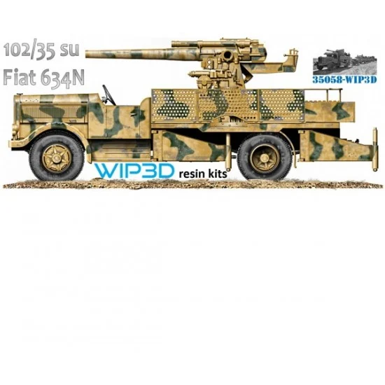 WIP3D 35058 1/35 102/35 on FIAT 634N Resin kit - Military Vehicles & Tanks