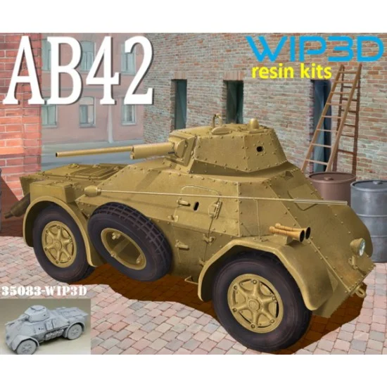 WIP3D 35083 1/35 Italian Autoblindo AB42 Armoured Car Prototype - Military Vehicles & Tanks