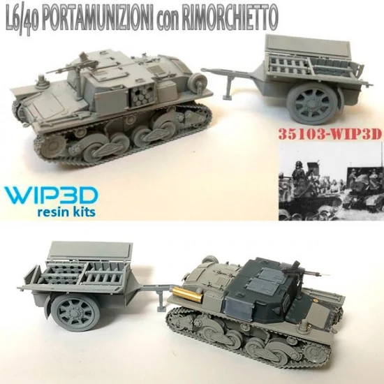 WIP3D 35103 1/35 L6/40 Ammunition Trailer Cannibal Resin Kit - Military Vehicles & Tanks