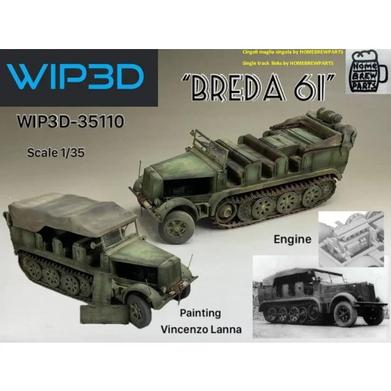 WIP3D 35110 1/35 Breda 61 Full Kit - Military Vehicles & Tanks
