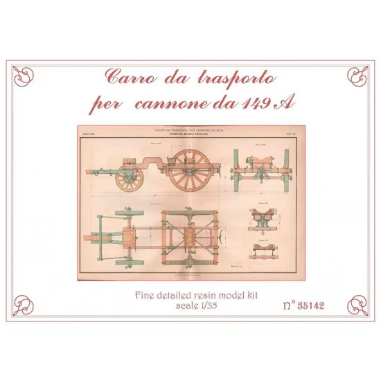 WIP3D 35142 1/35 Cannon Barrel Transport Carriage 149A - Military Vehicles & Tanks