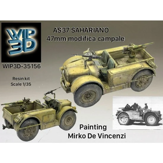 WIP3D 35156 1/35 AS 37 Sahariano with 47mm Field Conversion - Military Vehicles & Tanks