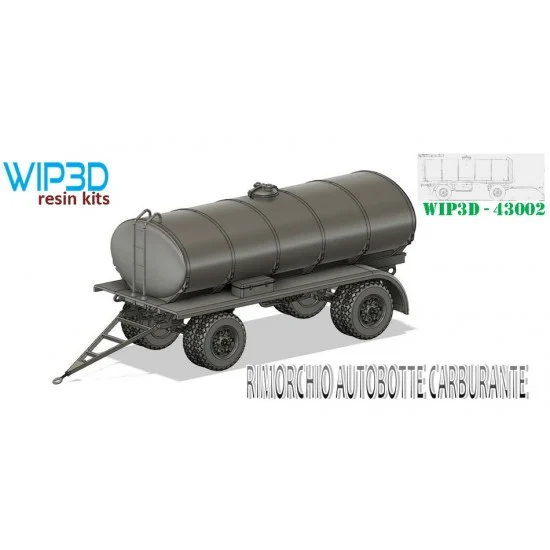 WIP3D 43002 1/43 Italian Tanker Fuels Trailer resin kit - Military Vehicles & Tanks