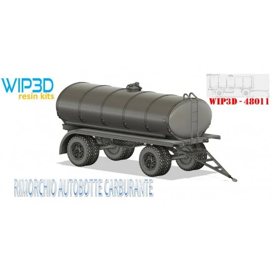 WIP3D 48011 1/48 Italian Tanker Fuels Trailer resin kit - Military Vehicles & Tanks