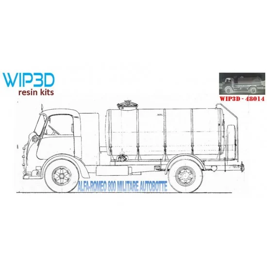 WIP3D 48014 1/48 Alfa Romeo 800 Autobotte - Military Vehicles & Tanks