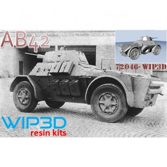 WIP3D 72046 1/72 Italian Autoblindo AB42 Armoured Car Prototype - Military Vehicles & Tanks
