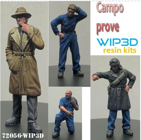 WIP3D 72056 1/72 WWII Italian Soldiers 'Campo Prove' (4 figures) - Model Figures