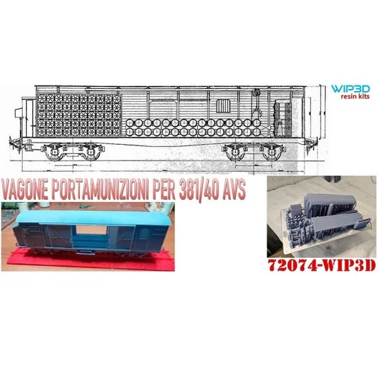 WIP3D 72074 1/72 Ammunition Carrier for Railway Cannon 381/40 AVS - Military Vehicles & Tanks