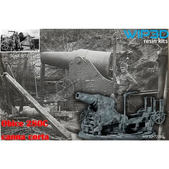 WIP3D 72085 1/72 Howitzer 280C Short Barrel - Military Vehicles & Tanks