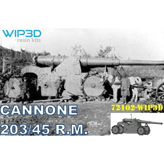 WIP3D 72102 1/72 203/45 Naval Cannon R.M. - Military Vehicles & Tanks
