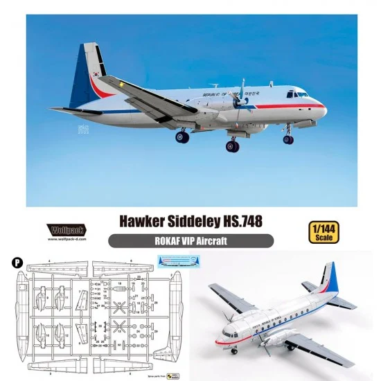 Wolfpack Design WP14002 1/144 ROKAF Hawker Siddeley HS.748 "ROKAF" [Premium Edition] - Model Planes