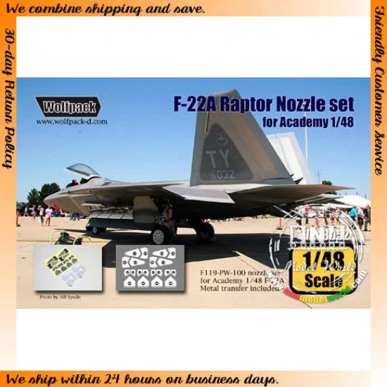 Wolfpack Design WP48052 1/48 F-22A Raptor Nozzle Set for Academy kit