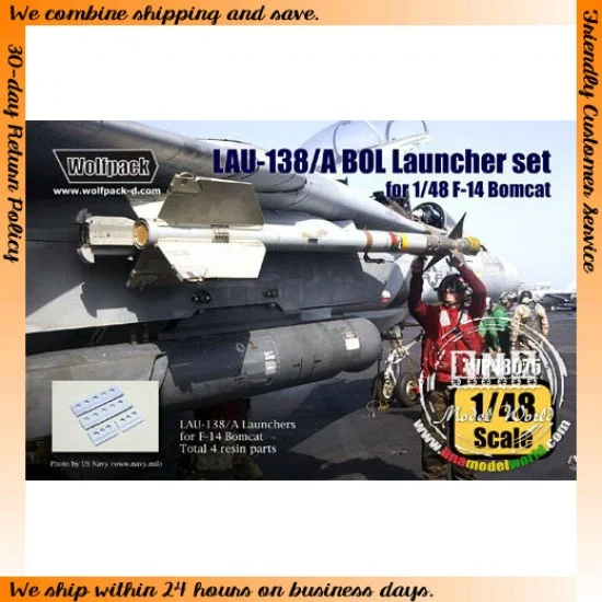 Wolfpack Design WP48075 1/48 LAU-138/A BOL Launcher for F-14 Bomcat