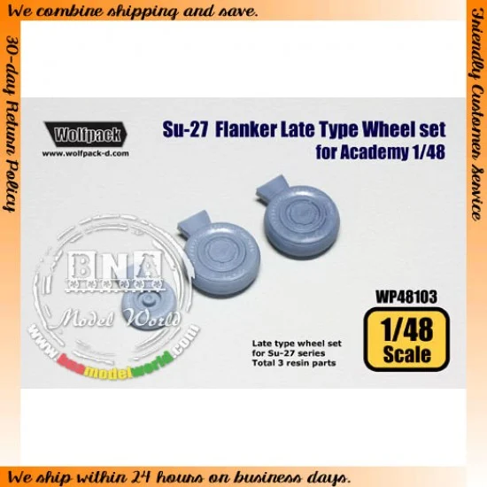 Wolfpack Design WP48103 1/48 Su-27 Flanker Late type Wheel Set for Academy kit