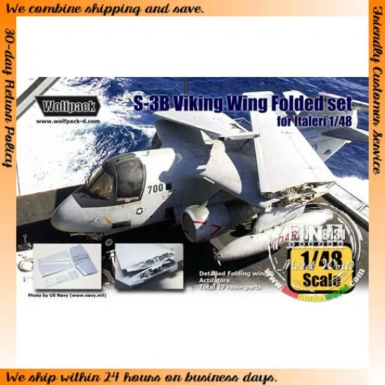 Wolfpack Design WP48131 1/48 S-3 Viking Wing Folded Set for Italeri kit