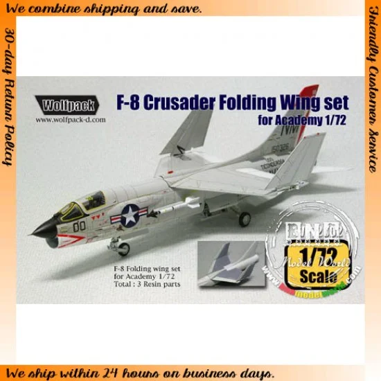 Wolfpack Design WP72002 1/72 F-8 Crusader Folding Wing Set for Academy kit