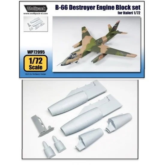 Wolfpack Design WP72095 1/72 Douglas B-66 Destroyer Allison J71-A Engine Block set for Italeri kits