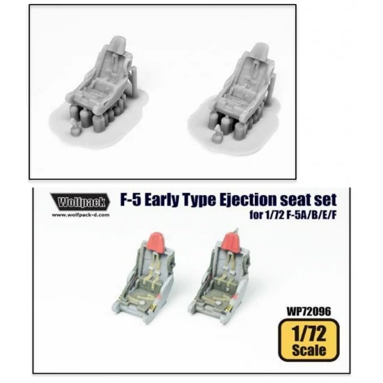 Wolfpack Design WP72096 1/72 F-5 A/B/E/F Early Type Ejection Seat set for Italeri kits