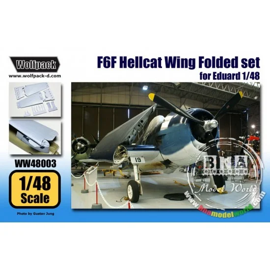 Wolfpack Design WW48003 1/48 F6F Hellcat Folding Wing set for Eduard kit (12 resin parts) - Model Planes