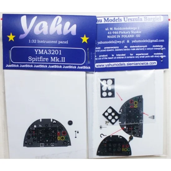 Yahu YMA3201 1/32 Supermarine Spitfire Mk.II Instrument Panel for Revell kit - Model Planes
