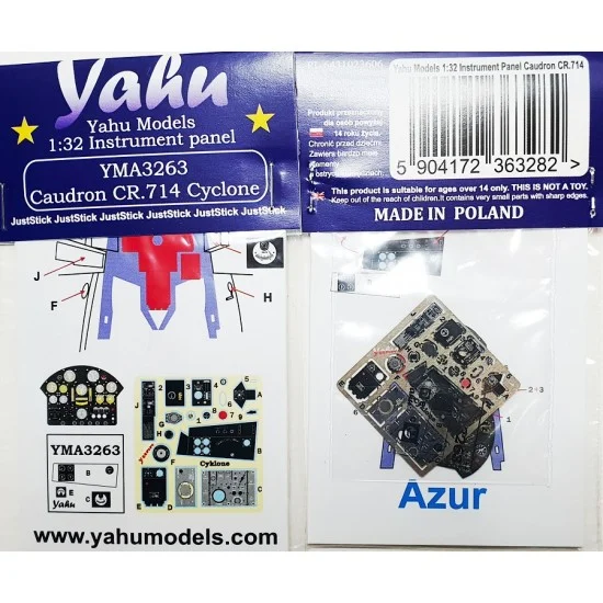Yahu YMA3263 1/32 Caudron CR.714 Instrument Panel for Azur kit - Model Planes