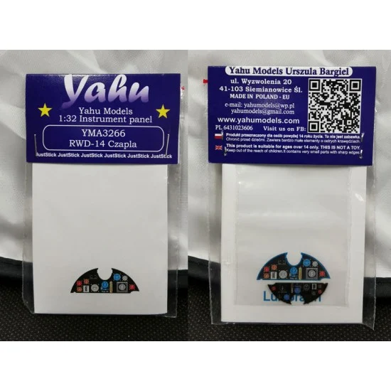 Yahu YMA3266 1/32 RWD 14 Czapla Instrument Panel for Lukgraph kits - Model Planes